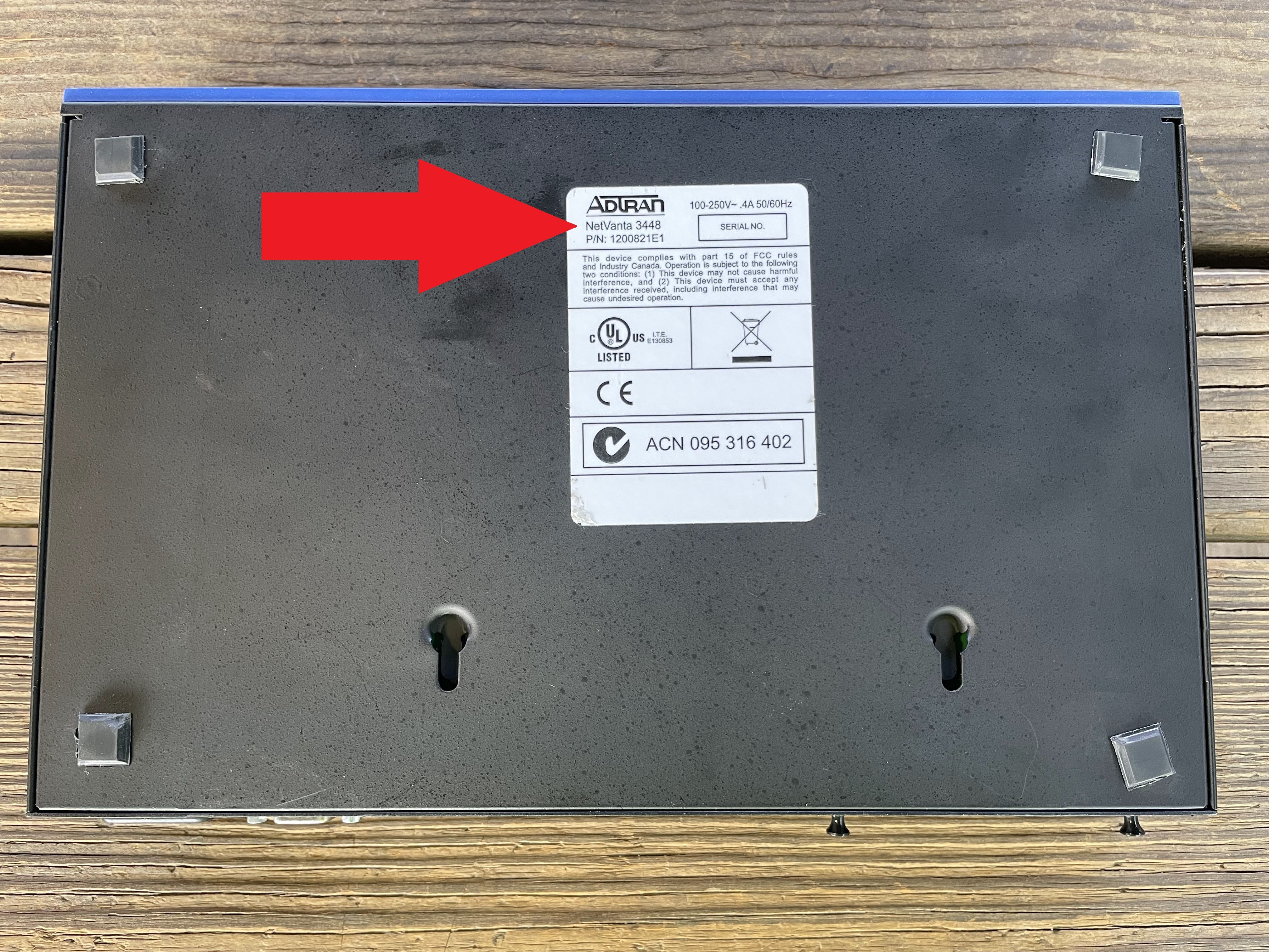 Adtran NetVanta 3448 bottom view