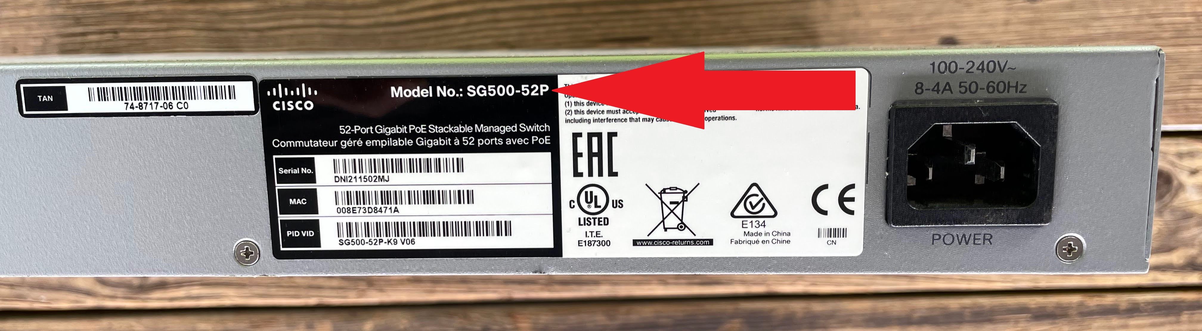 Cisco SG500-52P power port
